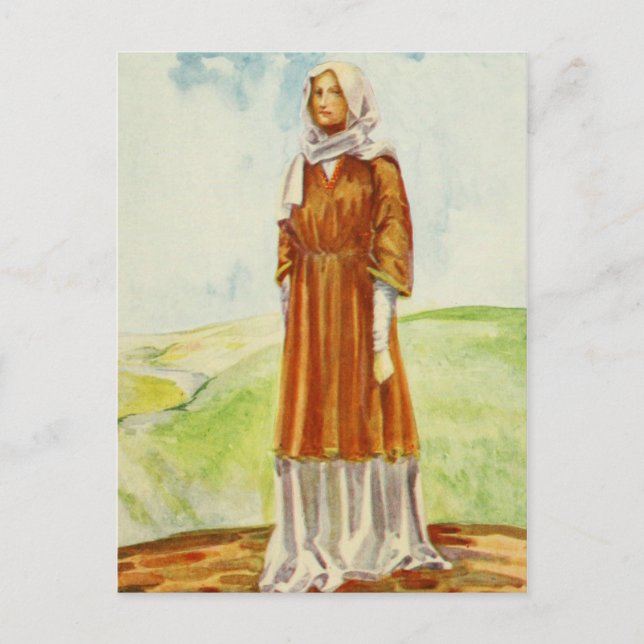Frauenkostüm der Zeit William I Postkarte (Vorderseite)