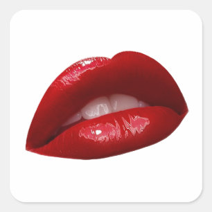 Frauenläppchen-Lippenstifte Quadratischer Aufkleber