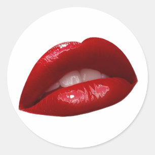 Frauenläppchen-Lippenstifte Runder Aufkleber