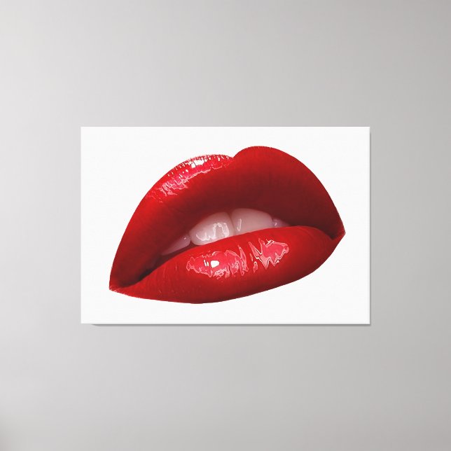 Frauenlästige Lippenstift-Lippen Leinwanddruck (Vorderseite)
