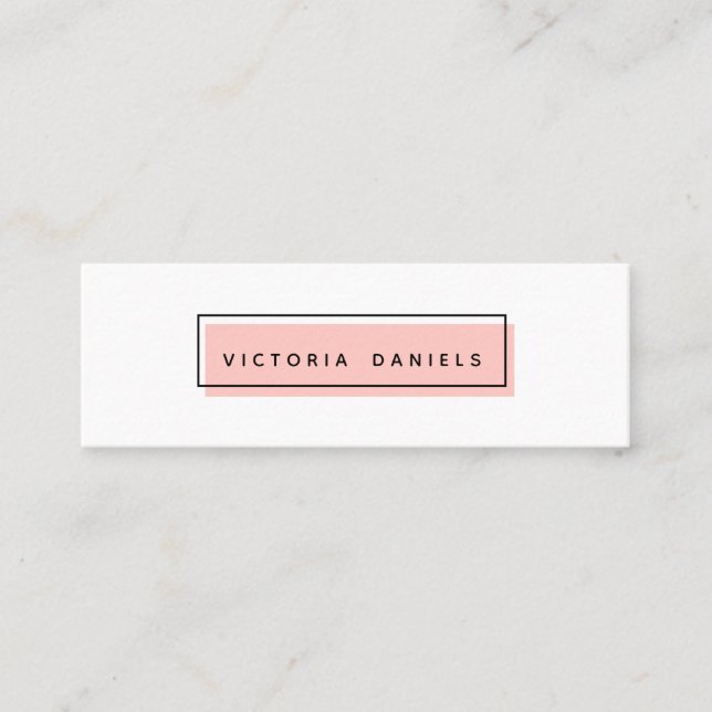 Frauenlogo | Rosa | Minimal beruflich Mini Visitenkarte (Vorderseite)