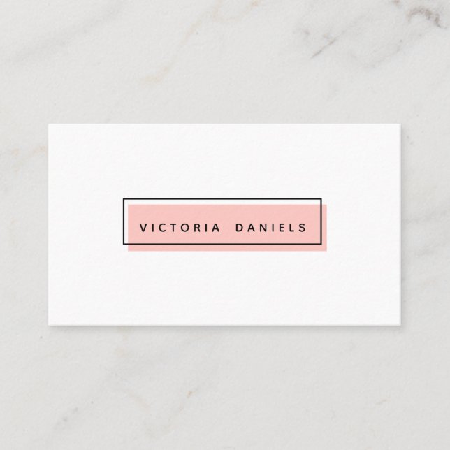 Frauenlogo | Rosa | Minimal beruflich Visitenkarte (Vorderseite)