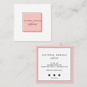 Frauenlogo  Rosa  Social Media Icons Quadratische Visitenkarte