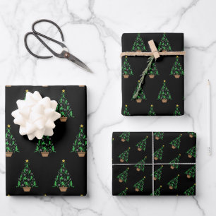 Frauenmädchen Softball Weihnachtsbaum Geschenkpapier Set
