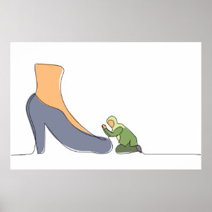 Frauenmanager entschuldigen sich bei der Führungsk Poster