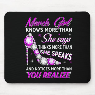 Frauenmarsch Mädchen Lustige Fakten Zitat Weiß Meh Mousepad