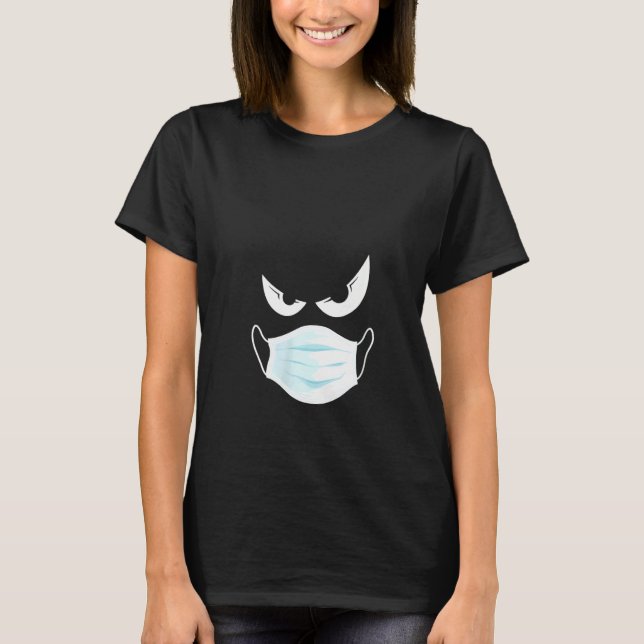Frauenmaske mit Augentrick oder Behandlung T-Shirt (Vorderseite)