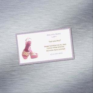 Frauenmode für Lila rosa Schuhe Magnetische Visitenkarte