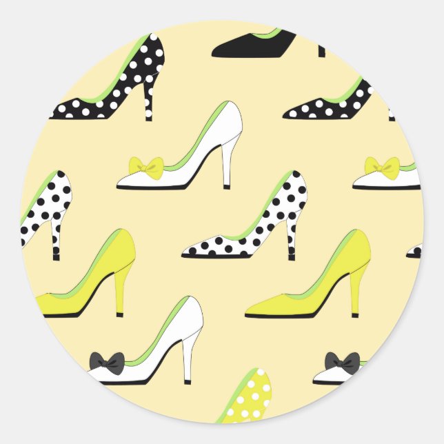 Frauenmode-High Heel Runder Aufkleber (Vorderseite)