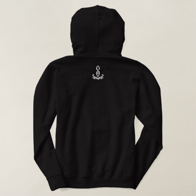 Frauenmonogramm Bestickter Hoodie (Design Rückseite)
