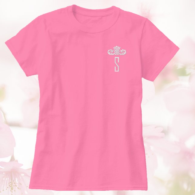 Frauenmonogramm Besticktes T-Shirt (Von Creator hochgeladen)