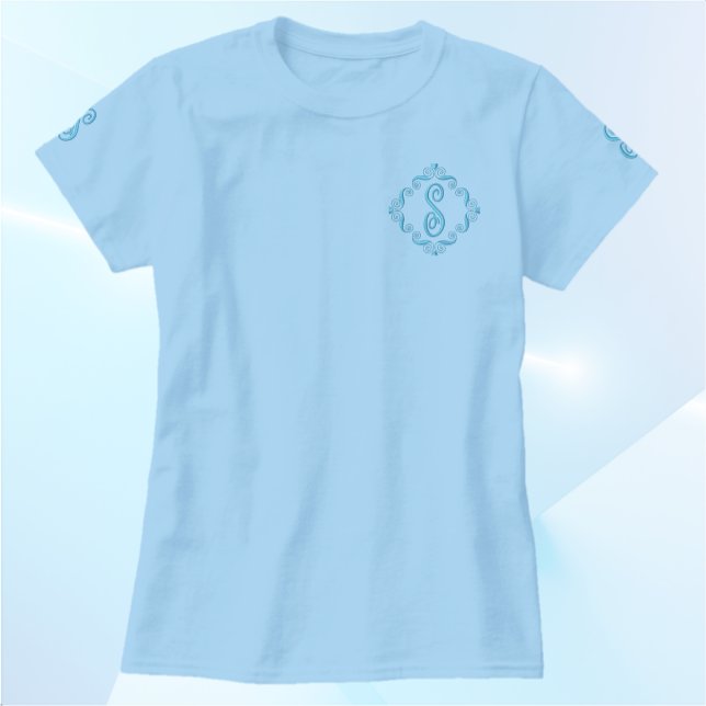 Frauenmonogramm Besticktes T-Shirt (Von Creator hochgeladen)