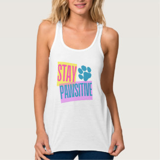 Frauenoberseite: Bleibe, pawsitive Tank Top