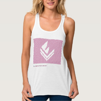 Frauenoberseite: Lila Muster Tank Top