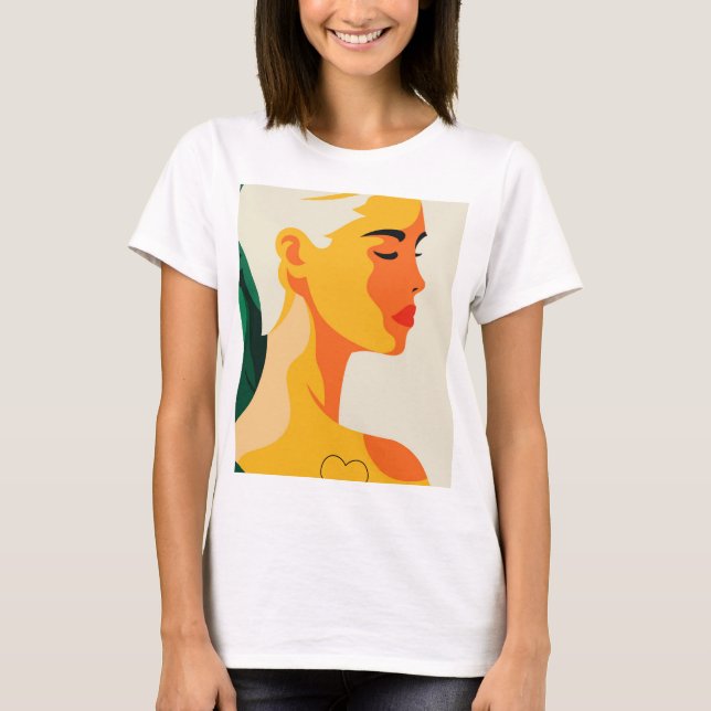 Frauenportrait Abstrakt modern T-Shirt (Vorderseite)