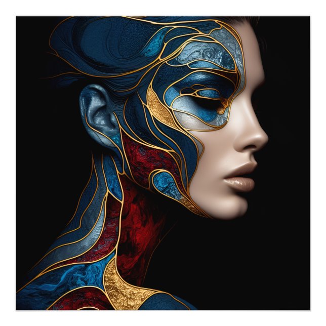 Frauenportrait in Abstrakt Fotodruck (Vorne)