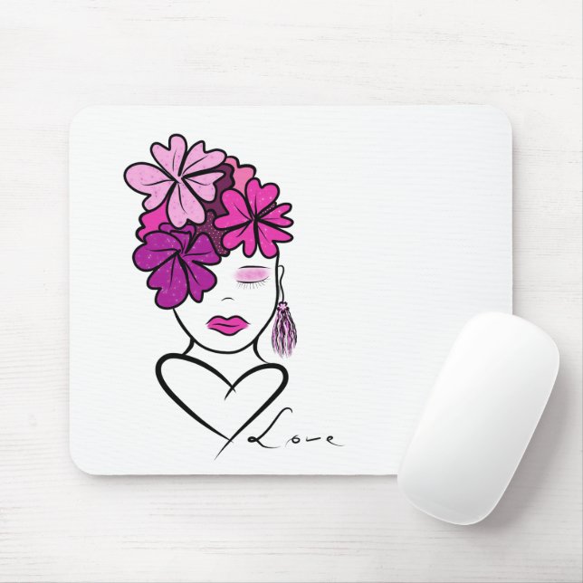 Frauenportrait Mousepad (Mit Mouse)