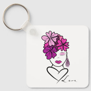 Frauenportrait Schlüsselanhänger