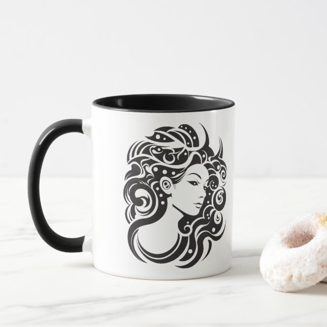 Frauenportrait Tasse (Mit Donut)