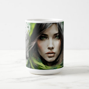 Frauenporträt Kaffeetasse