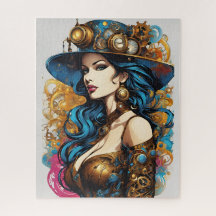 Frauenporträt, Steampunkstil