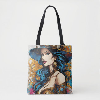 Frauenporträt, Steampunkstil Tasche
