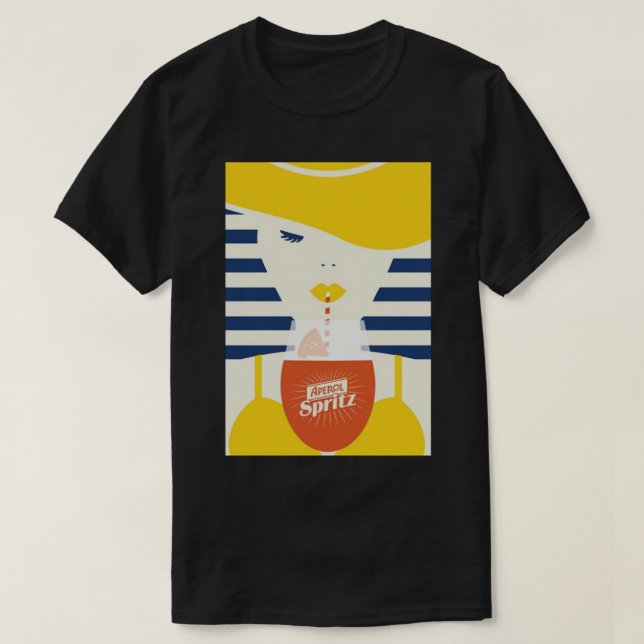 Frauenporträt und Aperol-Spritz T-Shirt (Design vorne)