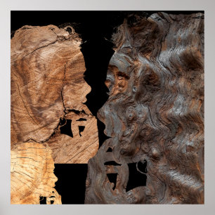 Frauenprofil - Holz Poster