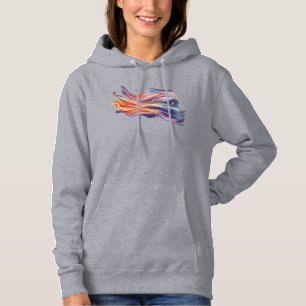 Frauenprofil in kosmischen Farben Hoodie