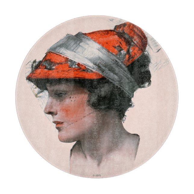 Frauenprofil Schneidebrett (Vorderseite)