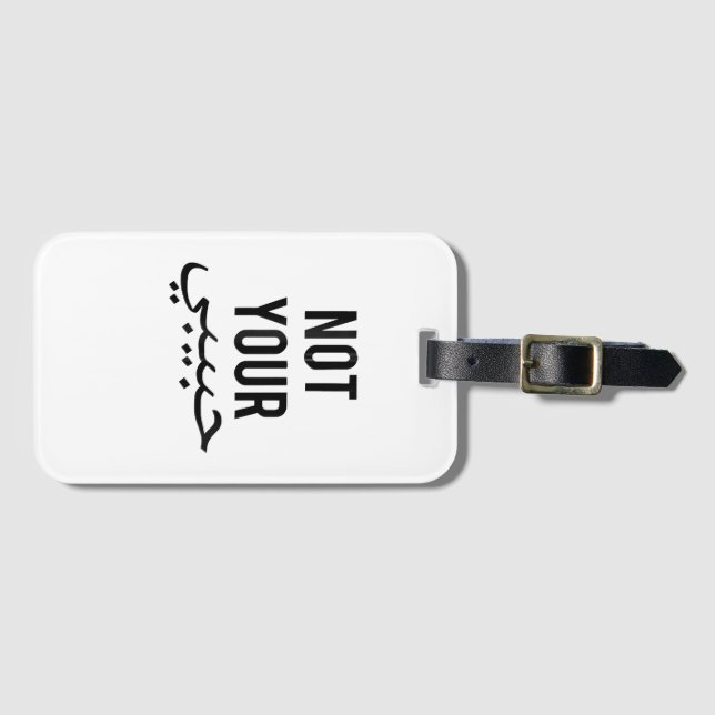 Frauenprotest T-Shirt nicht Ihr Habibi Gi Gepäckanhänger (Vorderseite (Horizontal))