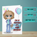 Frauenpsychologin Funny Pub Birthday Karte<br><div class="desc">Suchen Sie die perfekte Karte für den talentierten Psychologen oder Psychiater Ihrer Freundin? Schauen Sie nicht weiter. Die Karte ist voll von Psychologie-Schlagworten, die nur ein brillanter Psychologe schätzen konnte. Im Inneren haben wir genau die richtige Botschaft geschrieben, um mit dem Moment zu sprechen, aber Sie können sie mit Ihren...</div>