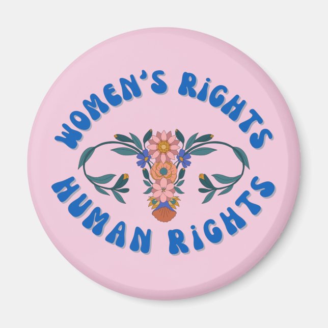 Frauenrechte Menschenrechte Bloral Uterus Magnet (Vorne)