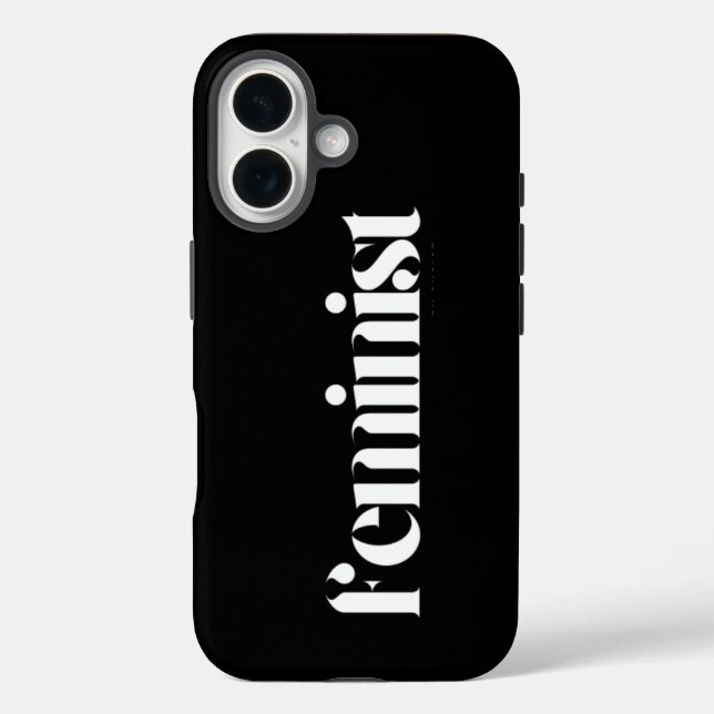 Frauenrechte - Minimalistisch Schwarz und Weiß iPhone 16 Hülle (Rückseite)
