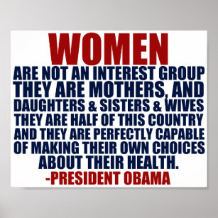 Frauenrechte pro Wahl Obama Zitat Poster