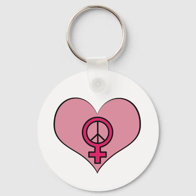 Frauenrechte Protest Herz Feministischer Schlüssel Schlüsselanhänger (Vorderseite)