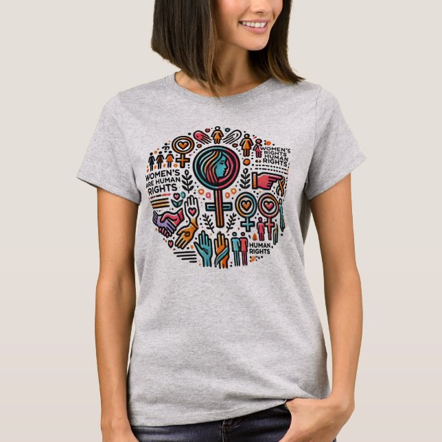 Frauenrechte sind Menschenrechte T-Shirt (Vorderseite)