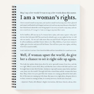 Frauenrechte Sprecher Wahrheit Zitat blau Notizbuch