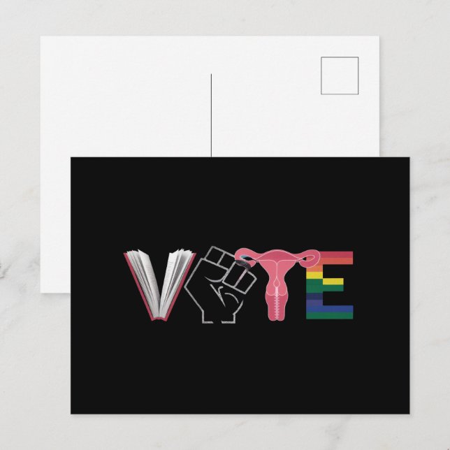Frauenrechte verboten Bücher LGBTQ Postkarte (Vorne/Hinten)