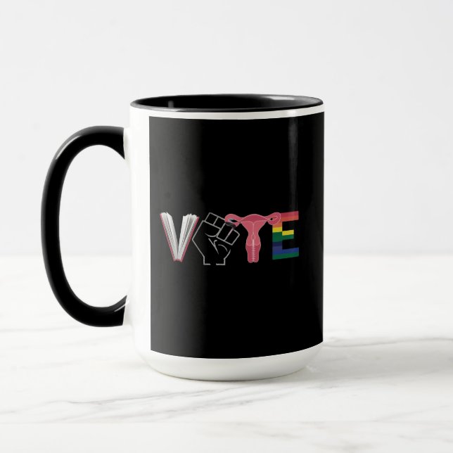 Frauenrechte verboten Bücher LGBTQ Tasse (Links)