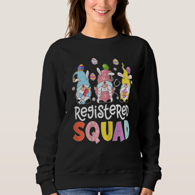 Frauenregister Squad Bunny Gnome Eggs Jagen N Sweatshirt (Vorderseite)