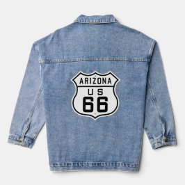Frauenroute 66 Autobahn Schild Denim Jacket Jeansjacke