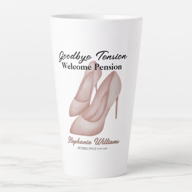 Frauenruhestand Auf Wiedersehen Heels des Tension  Milchtasse (Vorderseite)