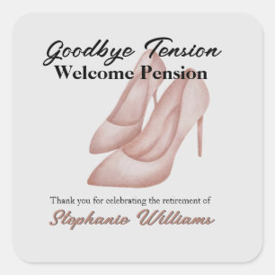 Frauenruhestand Auf Wiedersehen Heels des Tension Quadratischer Aufkleber