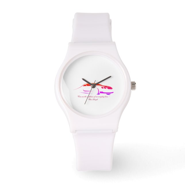 Frauenschau: Sporty White Silicon Watch Armbanduhr (Vorderseite)