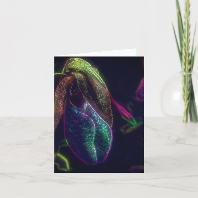 Frauenschuh-Orchidee Abstrakte Blumenkunst  (Vorderseite)