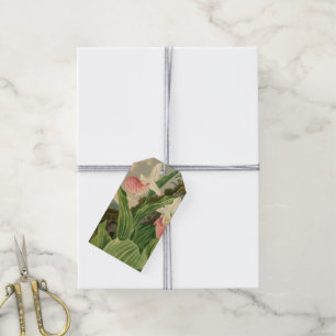 Frauenschuh Vintage-Blumen-Orchidee Botanisch Geschenkanhänger