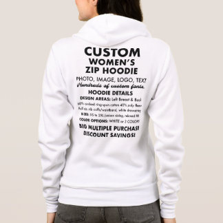 Frauenspezifische Personalisierte Vollzipfhose Hoodie