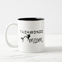 Frauensport Martial Arts Funny Taekwondo Mama Zweifarbige Tasse
