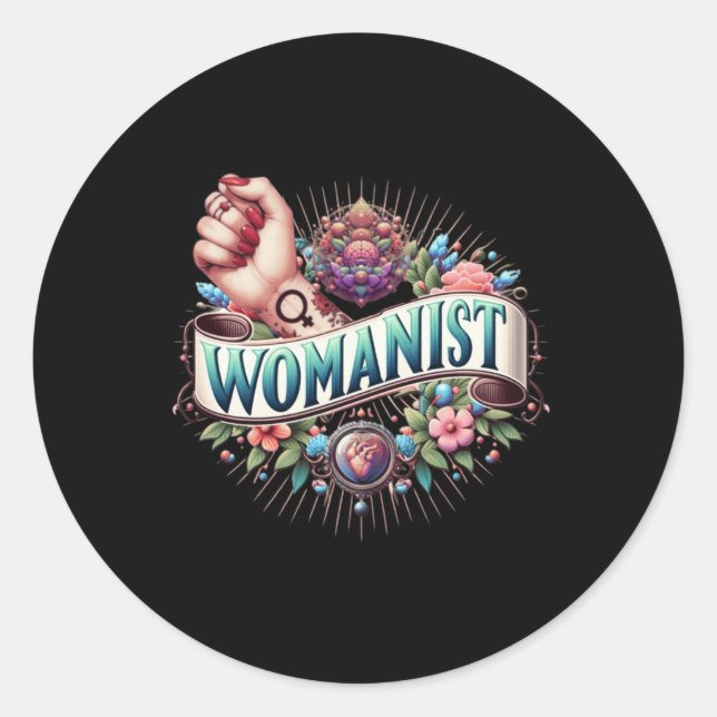 Frauensticker Runder Aufkleber (Vorderseite)
